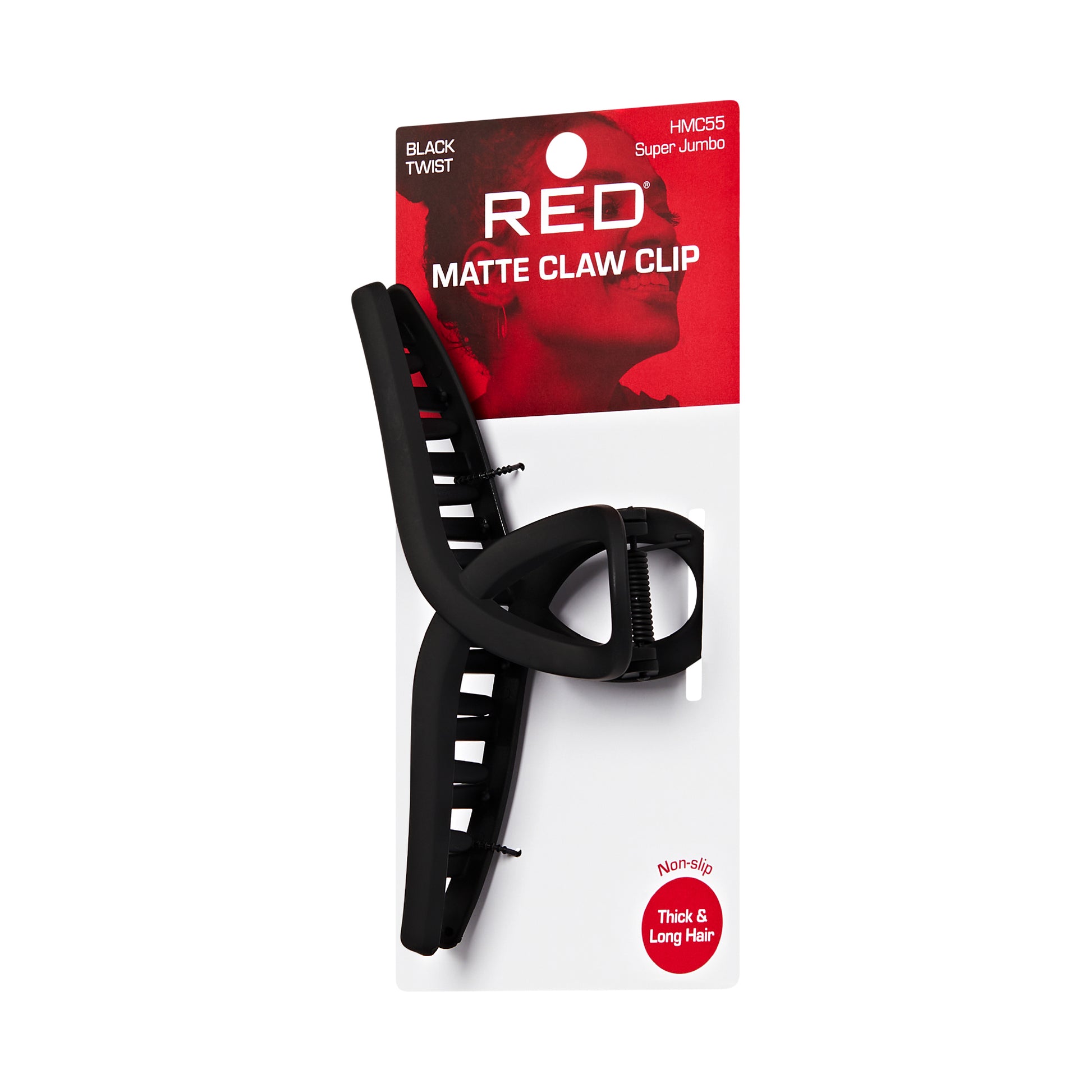 hmc55_extra_005 "Red by Kiss Super Jumbo Matte Hair Claw Clip - Snag-Free Grip for Thick & Long Hair product view."