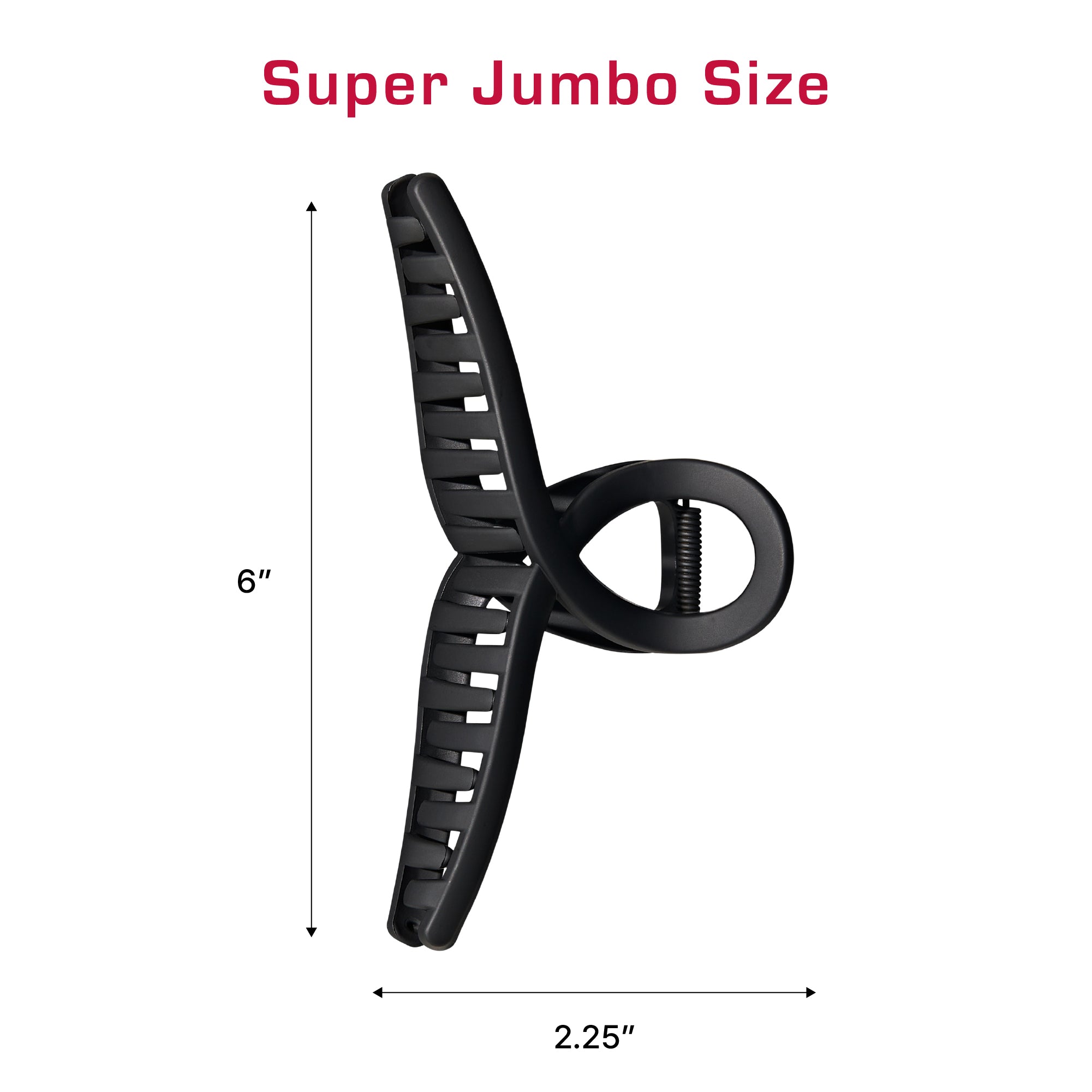 hmc55_extra_003 "Red by Kiss Super Jumbo Matte Hair Claw Clip - Snag-Free Grip for Thick & Long Hair product view."