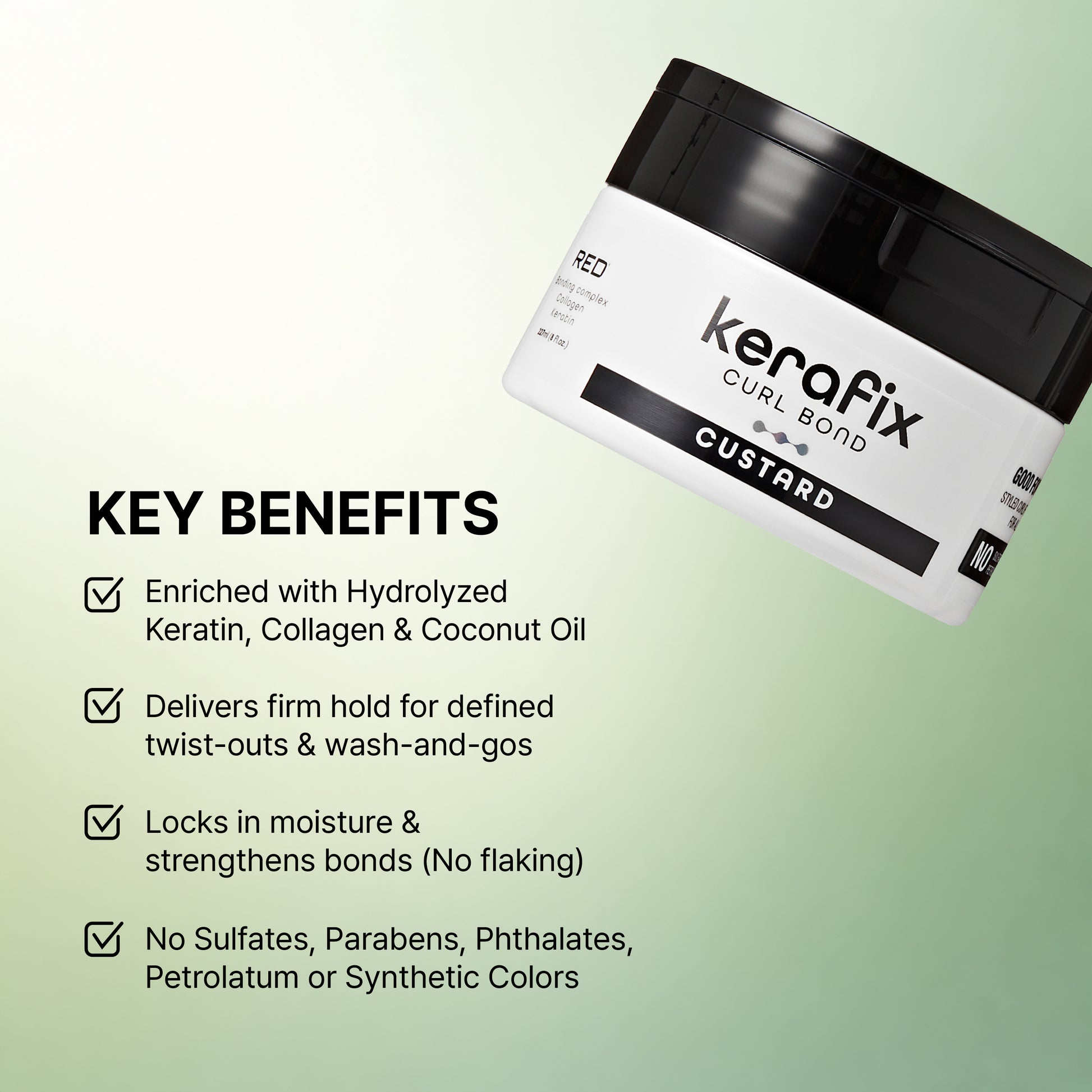 scb02_extra_001 "RED by Kiss Kerafix Curl Bond Collection - Anti-Frizz Bond Repair Hair Styling & Essential Prep for All Curl Types (2A-4C), with Keratin & Coconut Oil product view."