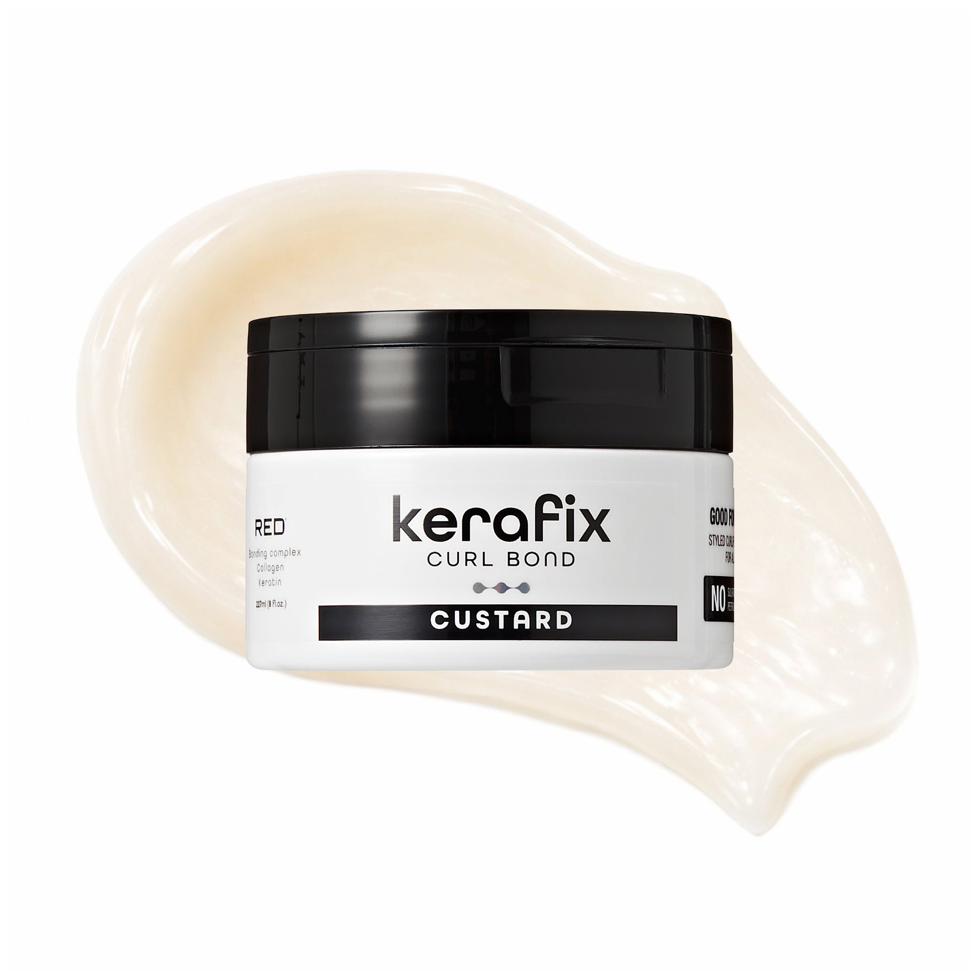 scb02_main "RED by Kiss Kerafix Curl Bond Collection - Anti-Frizz Bond Repair Hair Styling & Essential Prep for All Curl Types (2A-4C), with Keratin & Coconut Oil in Custard product view."