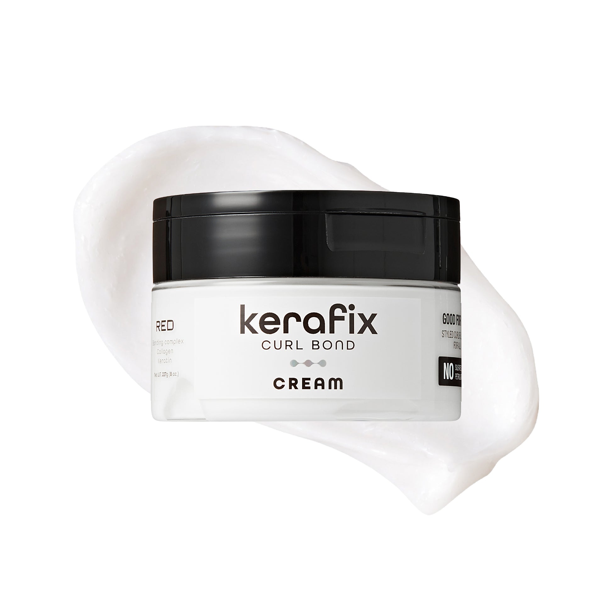 scb03_main "RED by Kiss Kerafix Curl Bond Collection - Anti-Frizz Bond Repair Hair Styling & Essential Prep for All Curl Types (2A-4C), with Keratin & Coconut Oil in Cream product view."