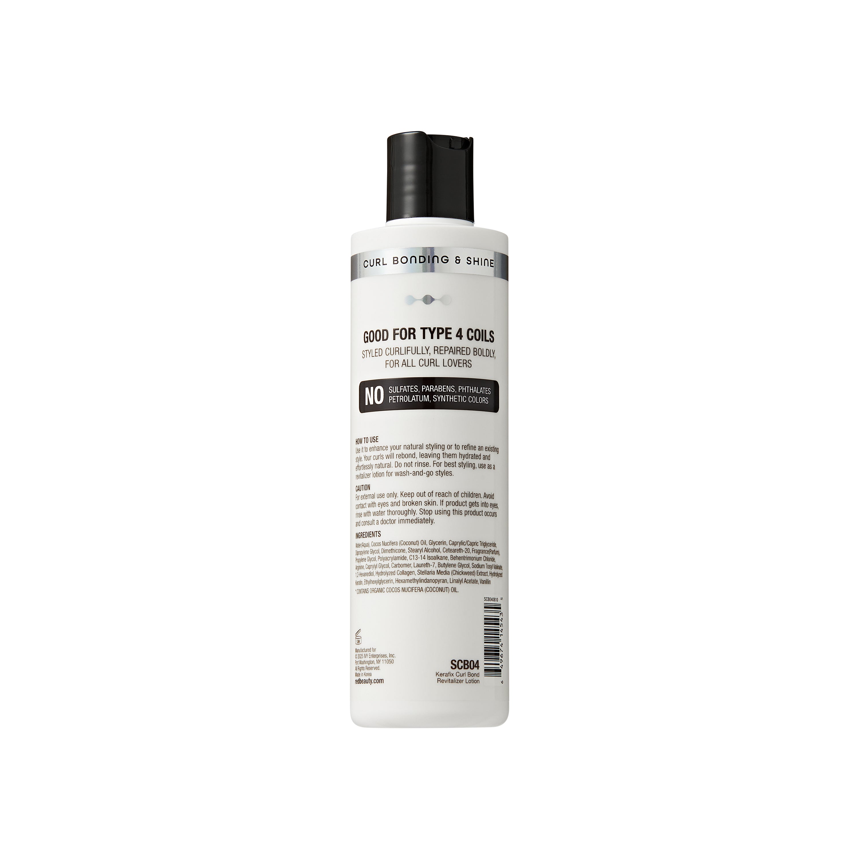 scb04_extra_008 "RED by Kiss Kerafix Curl Bond Collection - Anti-Frizz Bond Repair Hair Styling & Essential Prep for All Curl Types (2A-4C), with Keratin & Coconut Oil, package back."