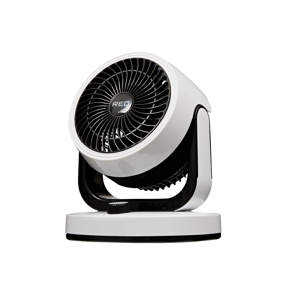 RED Table Fan - Quiet Oscillating Desk Fan with 3 Speeds, 90° Vertical Tilt & 45° Oscillation, Compact Personal Cooling for Office, Vanity & Home