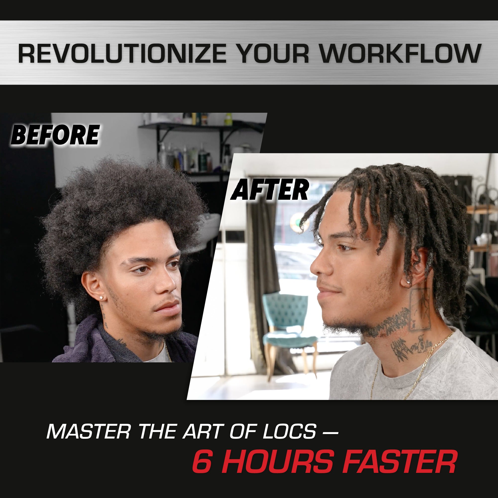 Red PRO LOC-KING Cordless Auto Loc Styler - Internationally PATENTED, World’s First & Fastest