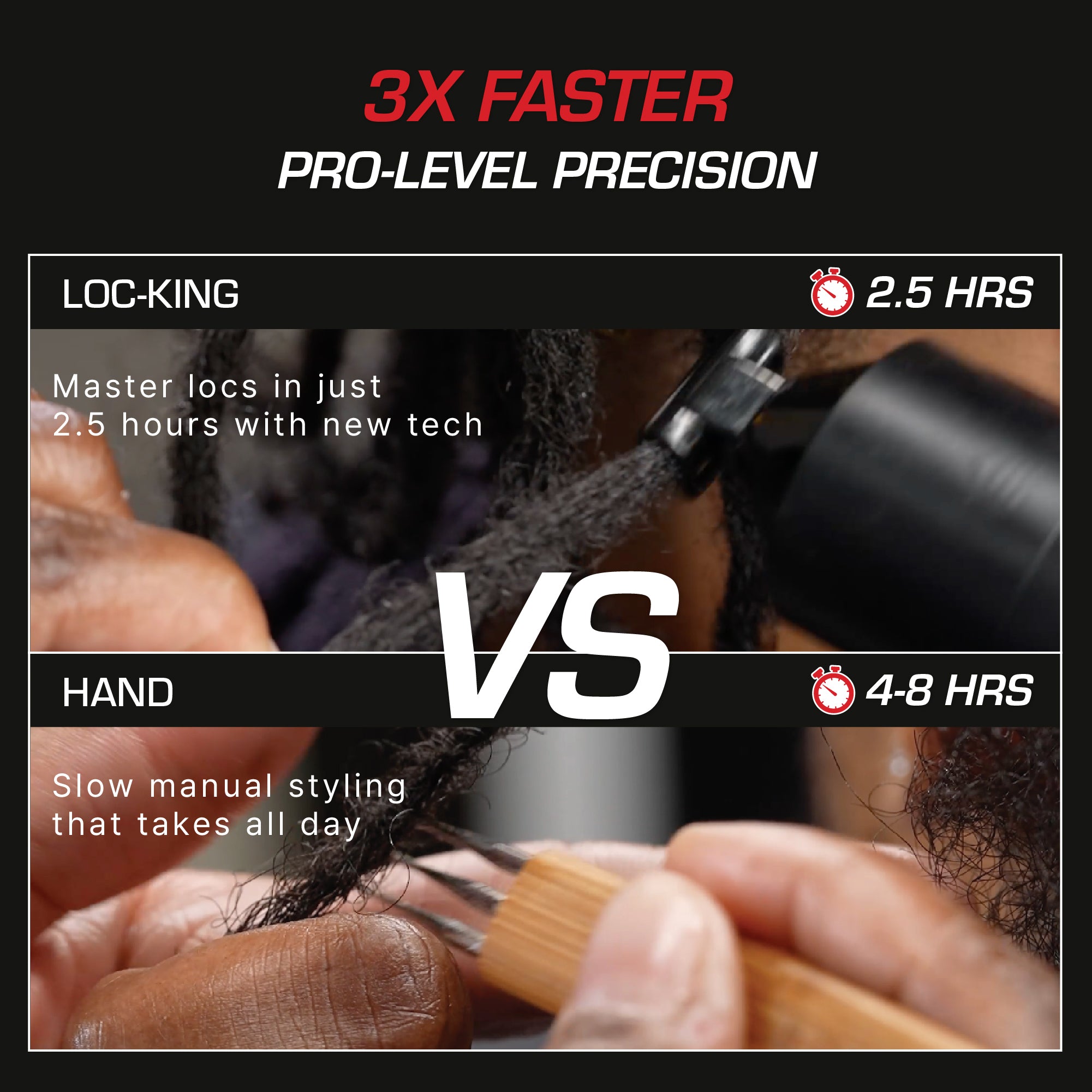 RED PRO LOC-KING Professional Bundle: Cordless Auto Loc Styler + Premium Salon Cape