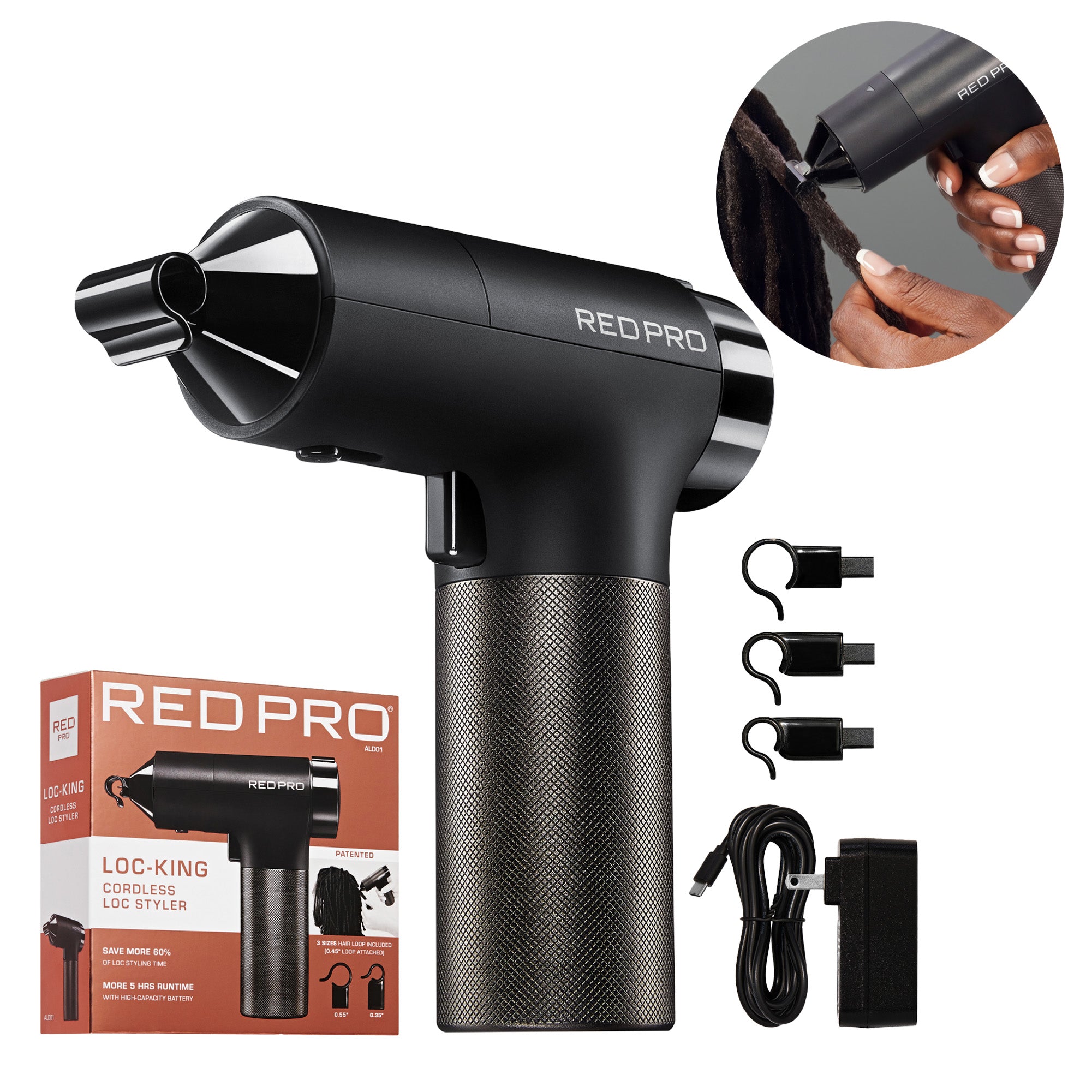 LOC-KING Cordless Auto Loc Styler - Internationally PATENTED, World’s First & Fastest