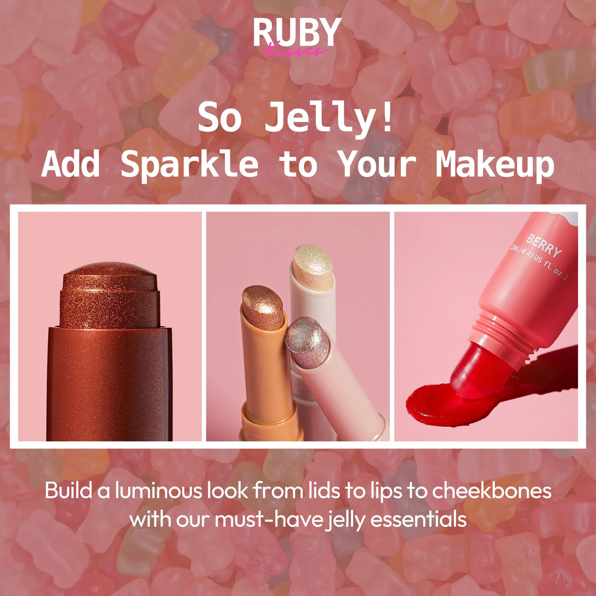 Ruby Kisses - So Jelly Cooling Eyeshadow Stick: Crease-Resistant Bouncy ...