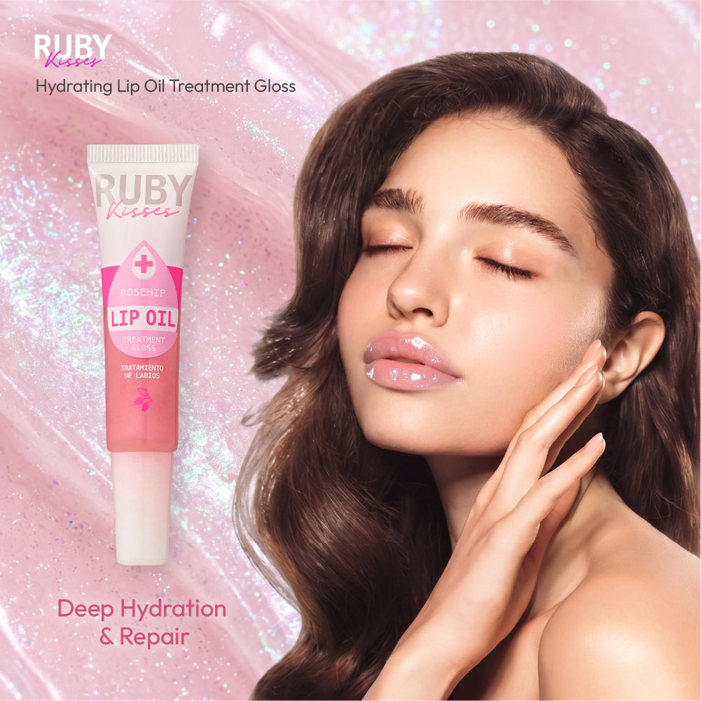 Ruby Kisses Tinted Iridescent Rosehip Lip Oil Treatment Gloss