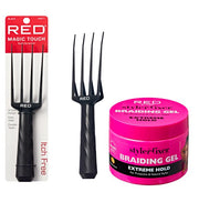 RED by KISS Styler Fixer Braiding Gel (6 US Fl.oz) & Magic Touch Scalp Scratcher