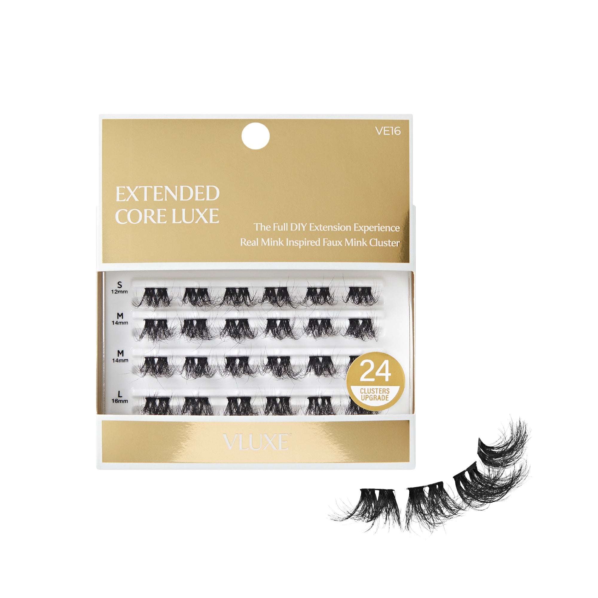 ve16_main  "VLuxe Extended Core Luxe Faux Mink Lash Clusters product view."