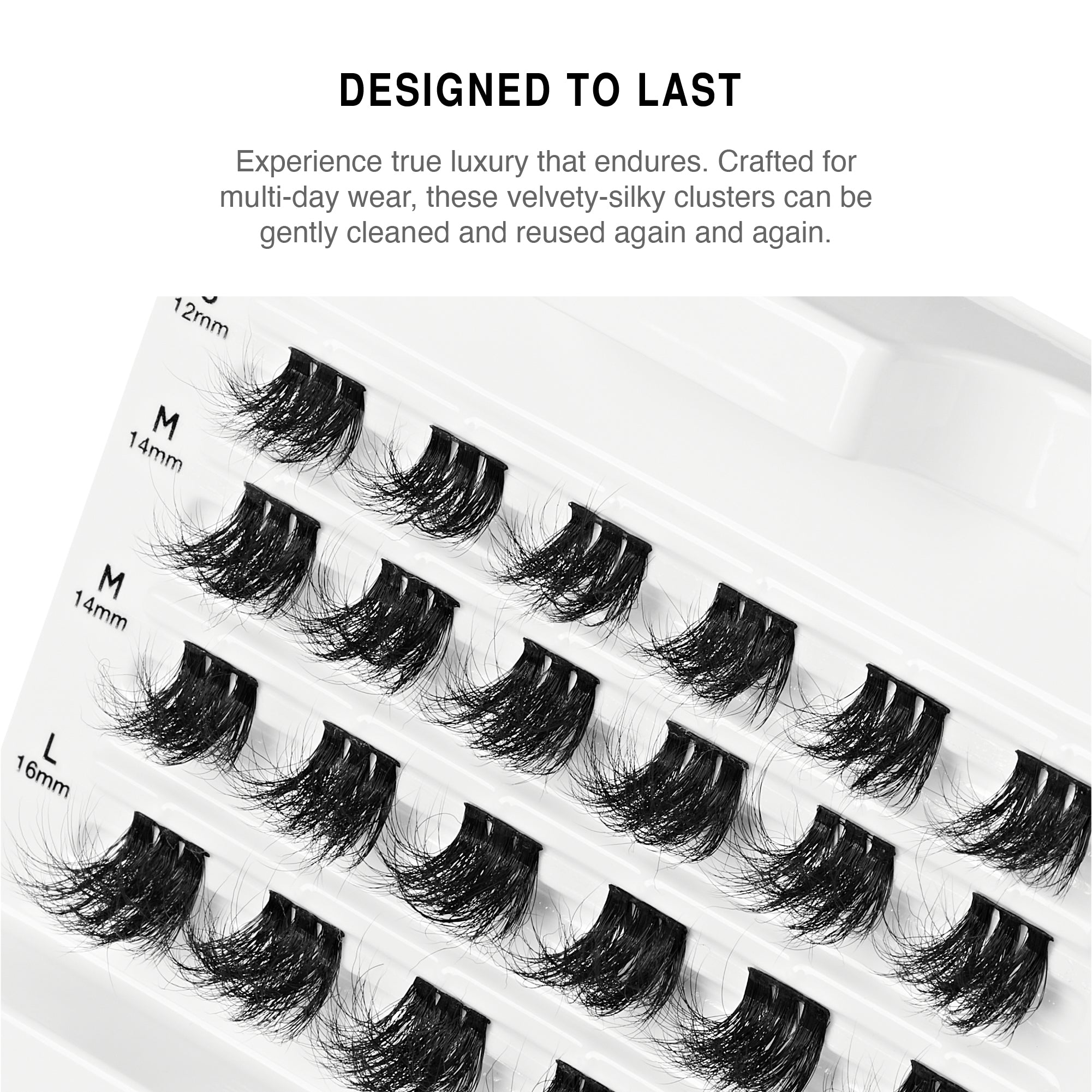 ve18_extra_004  "VLuxe Extended Core Luxe Faux Mink Lash Clusters product view."