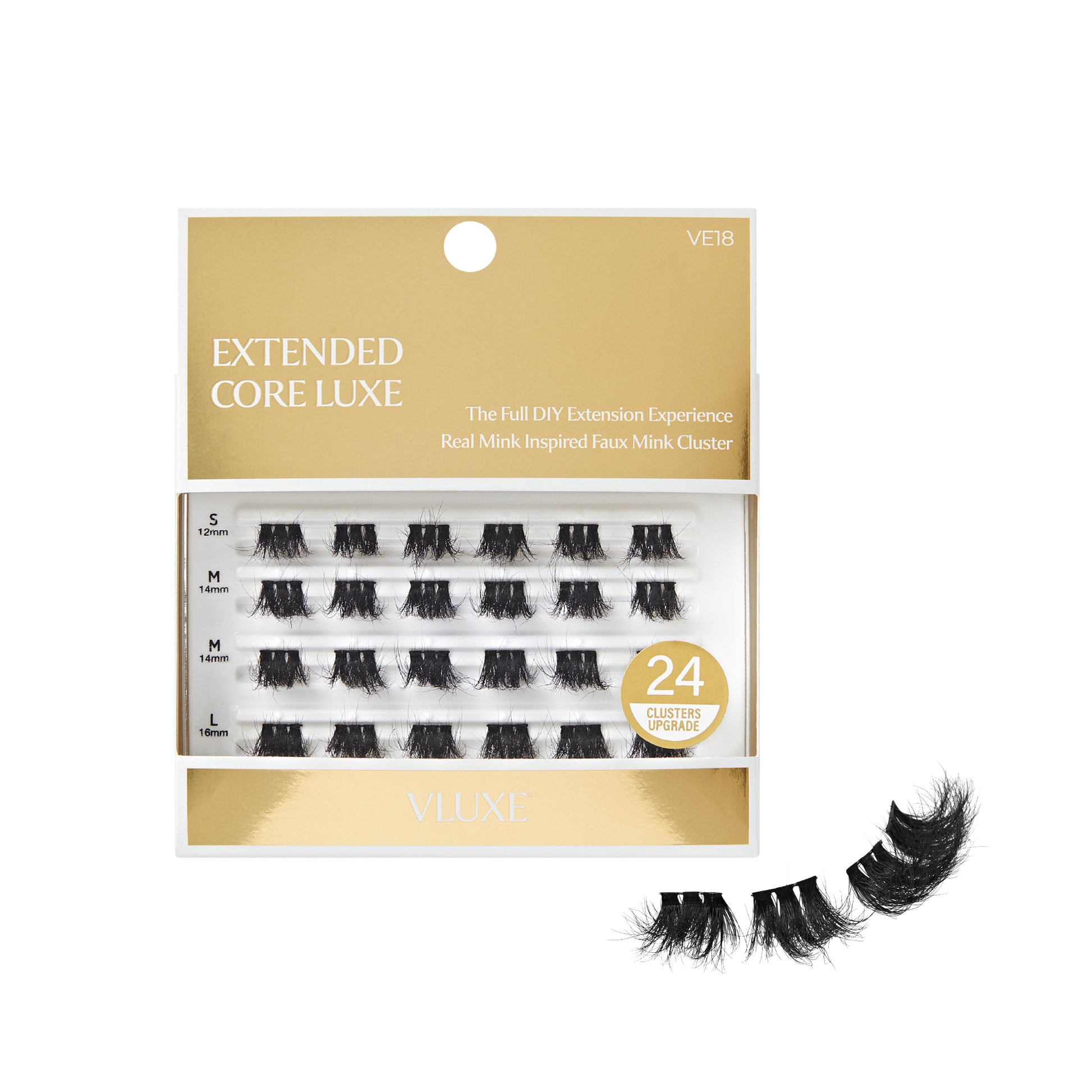 ve18_main  "VLuxe Extended Core Luxe Faux Mink Lash Clusters product view."