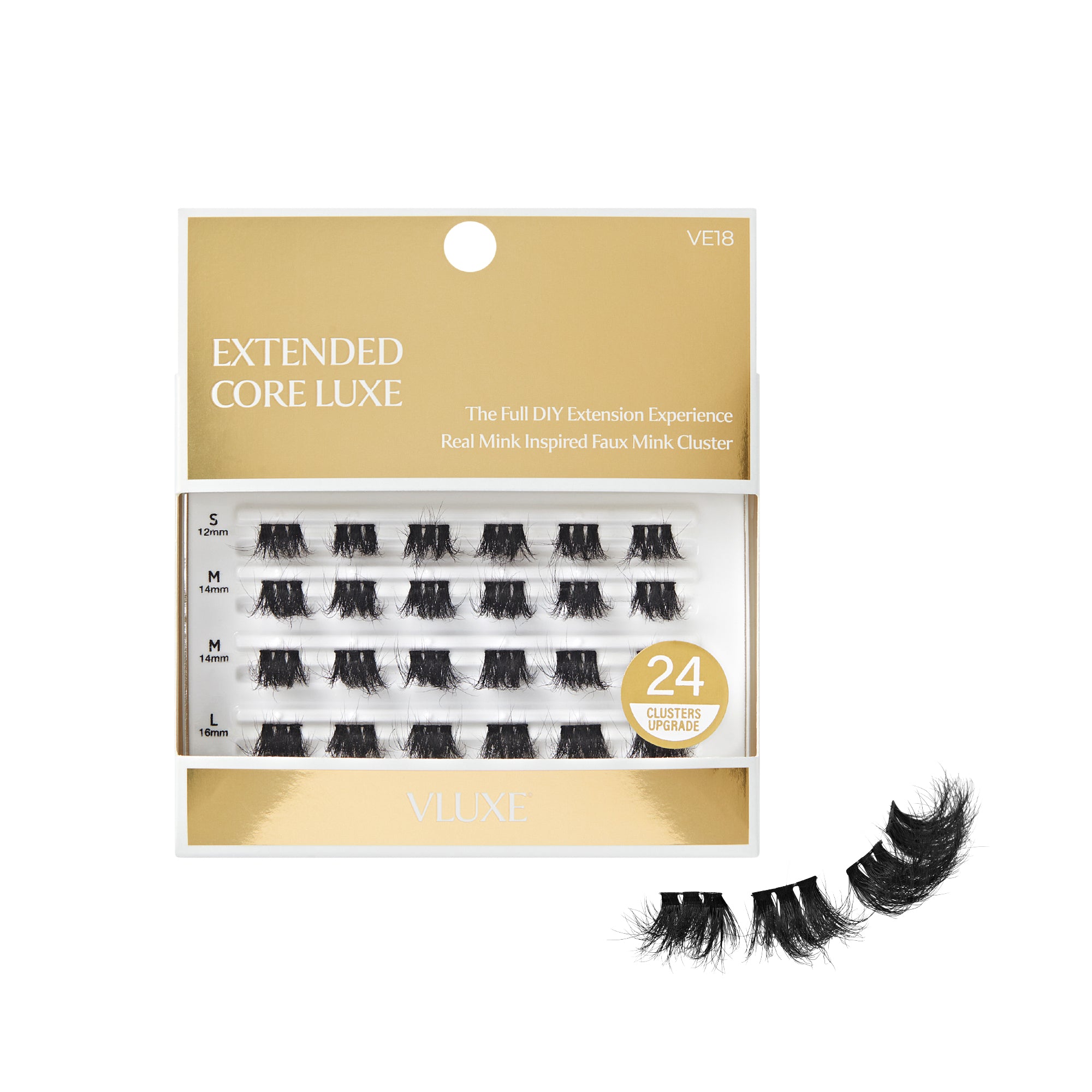 ve18_main  "VLuxe Extended Core Luxe Faux Mink Lash Clusters product view."