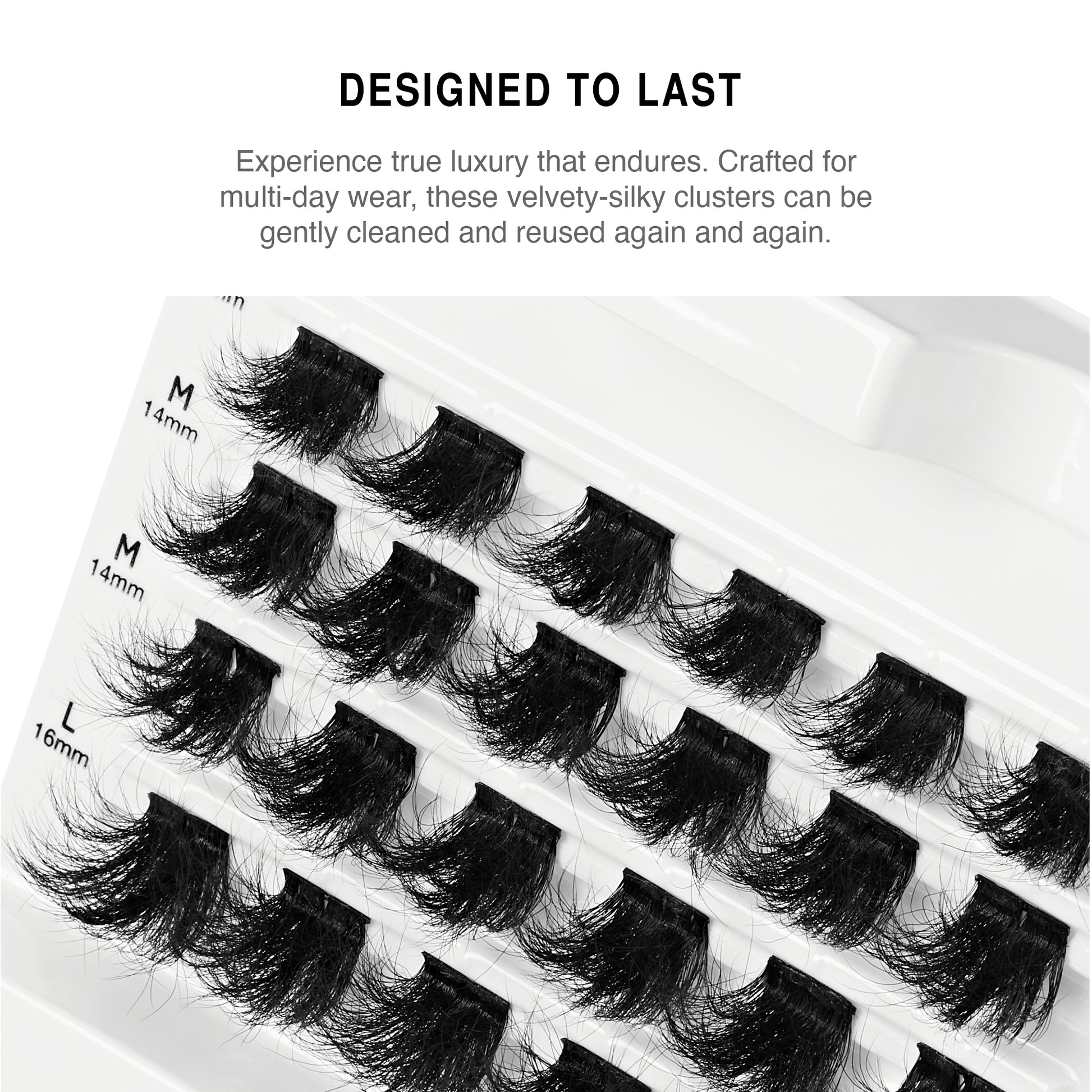 ve19_extra_004  "VLuxe Extended Core Luxe Faux Mink Lash Clusters product view."