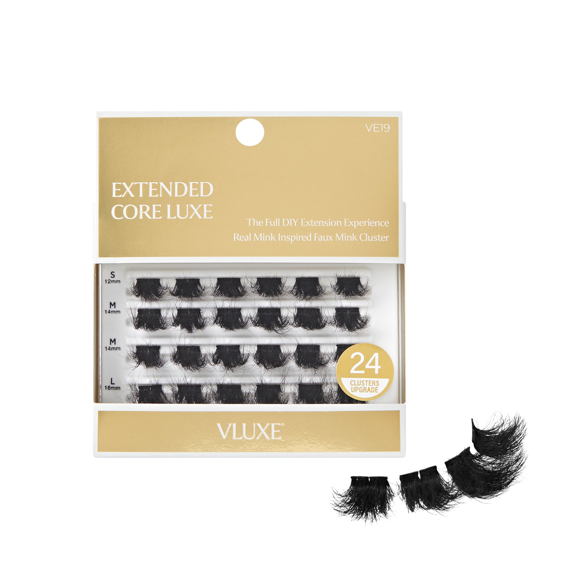 ve19_main  "VLuxe Extended Core Luxe Faux Mink Lash Clusters product view."