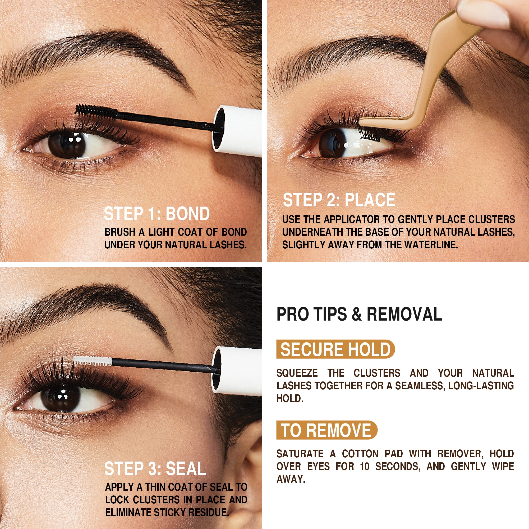 displayall_image_006  "VLuxe Extended Core Luxe Faux Mink Lash Clusters product view."