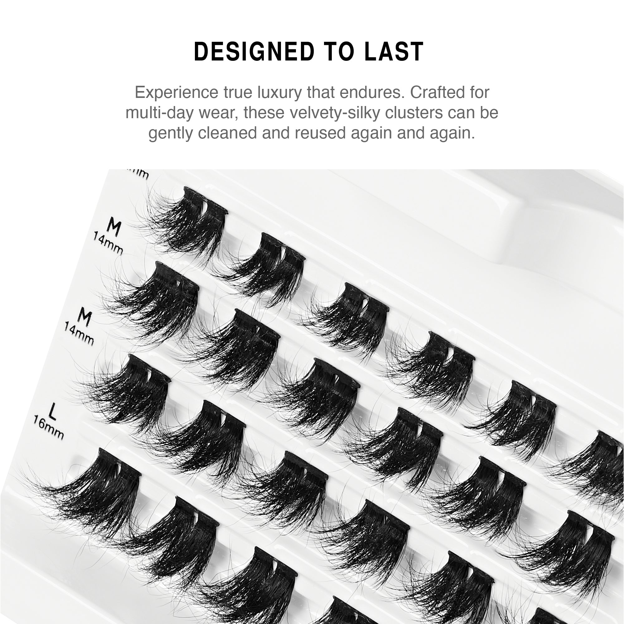 ve20_extra_004  "VLuxe Extended Core Luxe Faux Mink Lash Clusters product view."