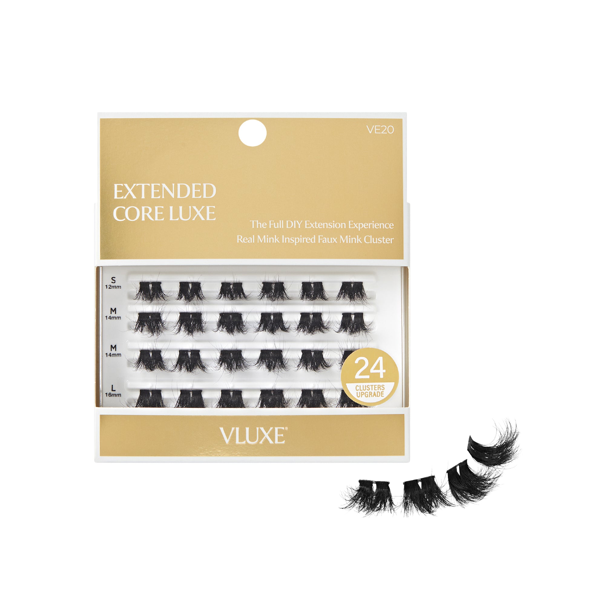 ve20_main "VLuxe Extended Core Luxe Faux Mink Lash Clusters product view."